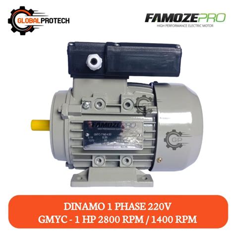 Jual Dinamo 1 Phase 1 HP 1400 RPM 2800 RPM FamozePro Tipe GMYC 220V