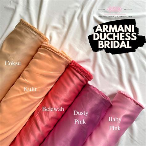 Jual Kain Satin Bridal Armany Duchess Lembut Premium I Furing Warna