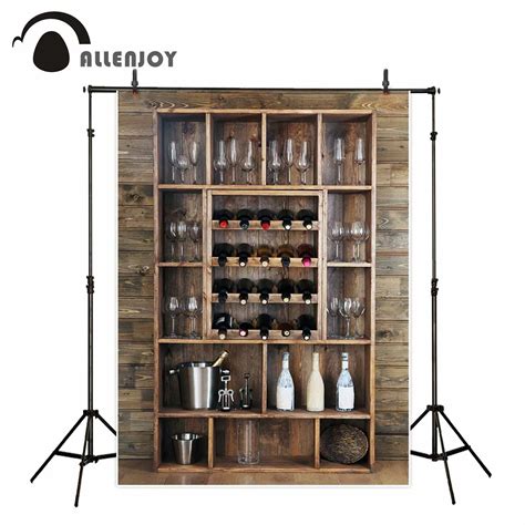 Allenjoy arrière plan de photographie armoire à vin verres à vin