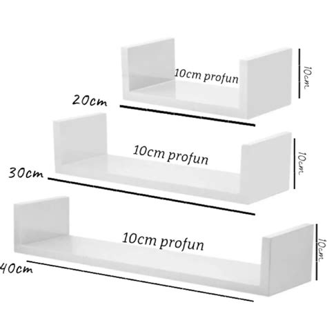 Kit Nicho U Prateleira Multiuso Decorativo Mdf Branco Mdf Alta