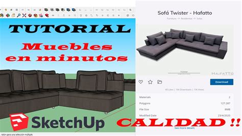 Sketchup Muebles Tutorial Descarga Muebles Dwarehouse Youtube