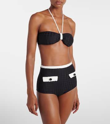 High Rise Jacquard Bikini In Black Adriana Degreas Mytheresa