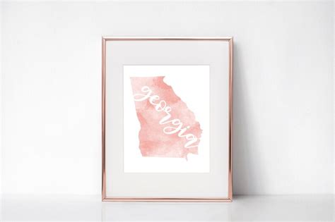 Printable Georgia State Wall Art Instant Download Art Print Etsy