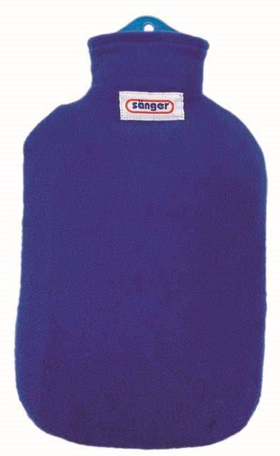 Sanger Hot Water Bottle Covered Blue Ltr
