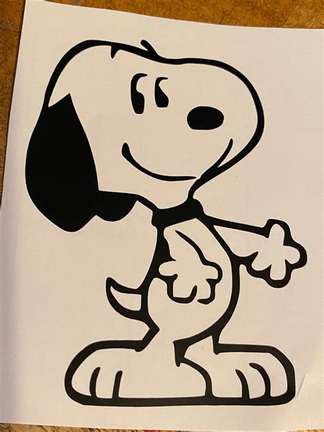 Smiling snoopy car decal snoopy car decal peanuts cartoon | Etsy