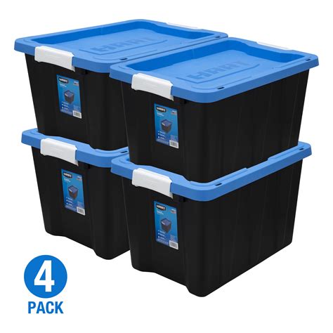 Hyper Tough 27 Gallon Stackable Snap Lid Plastic Storage Bin Container