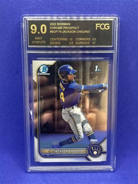 JACKSON CHOURIO 2022 Bowman Prospect Cromato 1 Rookie RC FCG 9