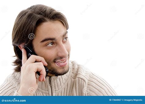 Handsome Man Talking On Cell Phone Stock Image Image Of Electronic