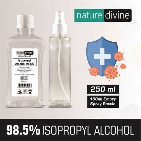 250 Ml 985 Isopropyl Alcohol Ipa Rubbing Alcohol Hand Rub General Purpose Antiseptic