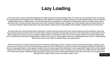 React Lazy Load Codesandbox