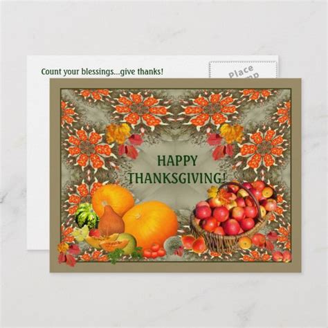 Thanksgiving Postcard 2 Zazzle Thanksgiving Cards Thanksgiving