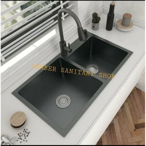 Jual Kitchen Sink Black Inobe Komplit Set Kran Hitam Bak Cuci