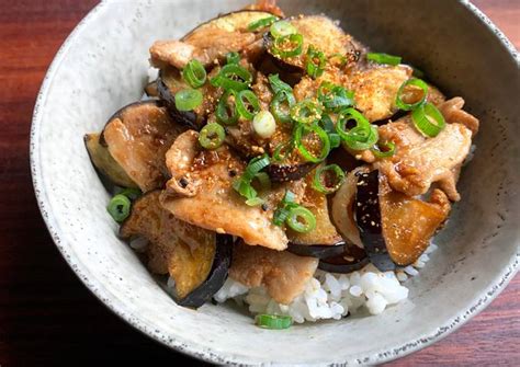 Ginger Pork And Eggplant Rice Bowl Recipe By Hiroko Liston Cookpad