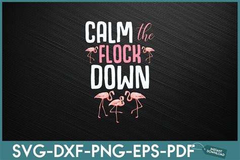 Calm The Flock Down Flamingo Funny Graphic By Unique Idea Creative