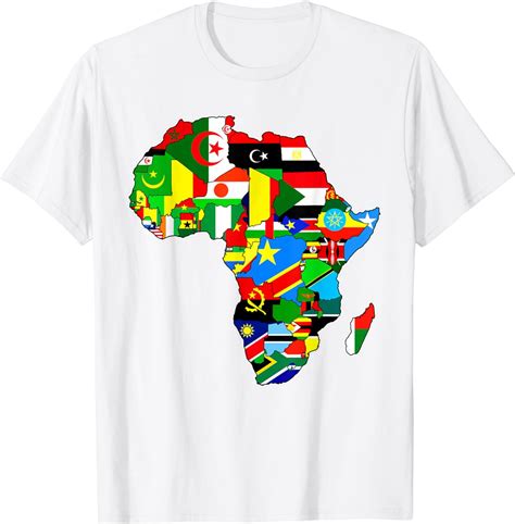 African Pride African Countries Flags Africa Map T Shirt