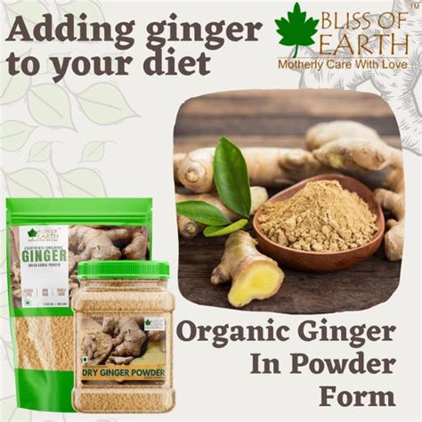 Bliss Of Earth Certified Organic Dried Ginger Powder 500gm Arabian Organics