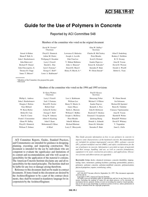 Guide For The Use of Polymers in Concrete PDF | PDF | Polymerization ...