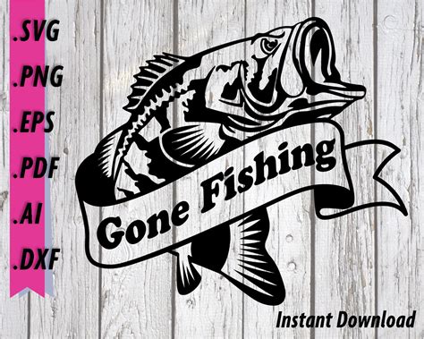 Gone Fishing SVG Gone Fishing Sign Window Decal Clipart Etsy