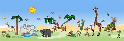 Toddler Jungle Clipart Dětské Samolepky Na Zeď Safari HD wallpaper