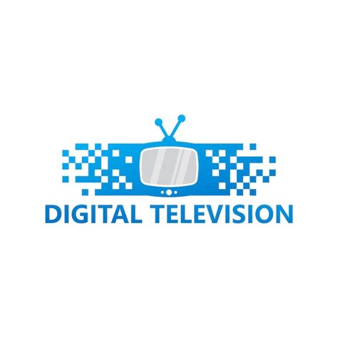 Télévision Numérique Logo Template Design Vecteur Emblème Design