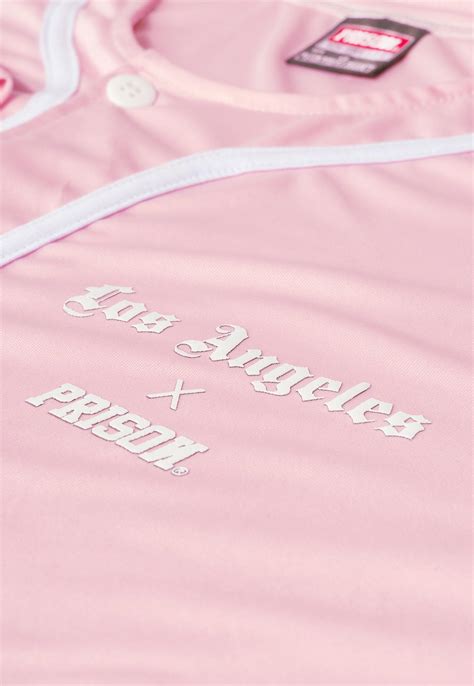 Compre Camisa De Baseball Prison X Los Angeles Pink Aqui Design