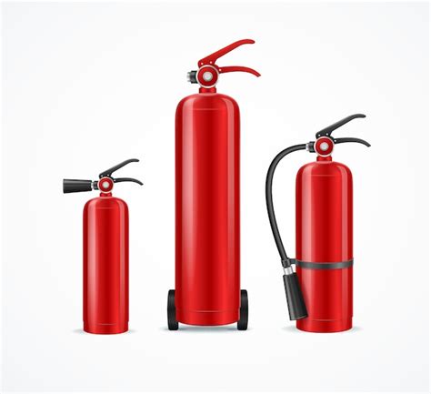 Premium Vector Realistic Detailed D Fire Extinguisher Set Vector