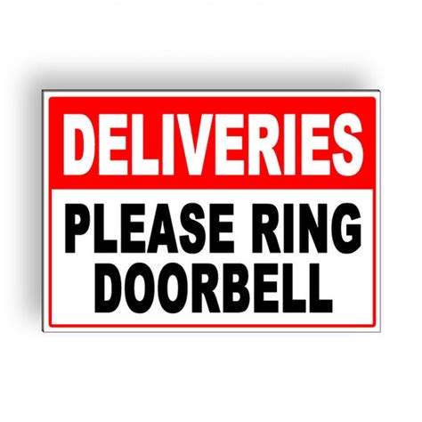 Deliveries Please Ring Doorbell Sign Decal Yard Sign Etsy