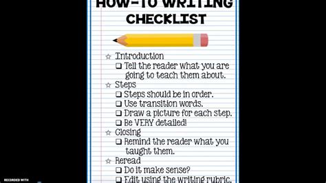 How To Writing Checklist Youtube