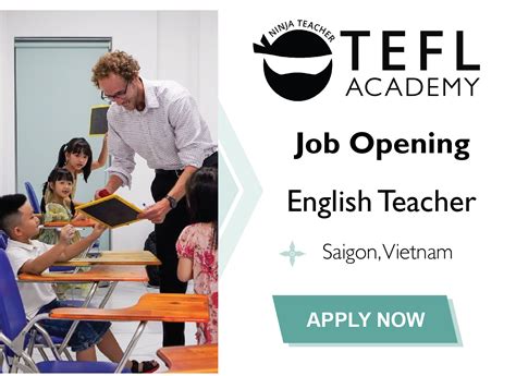 English Teacher Job Opening • Ninja Teacher Academy Tesol 4 Week
