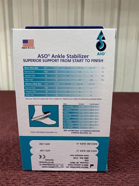 Med Spec Ankle Stabilizer Ankle Brace Aso Black Lg Ref264015 B2 3