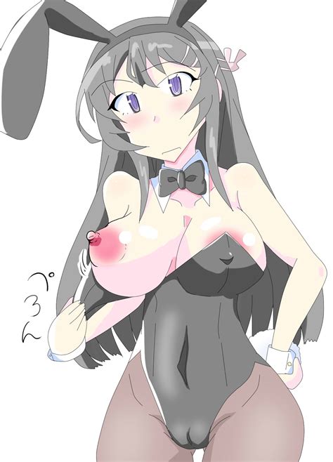 Rule 34 Blush Breasts Bunny Ears Bunnysuit Long Hair Looking At