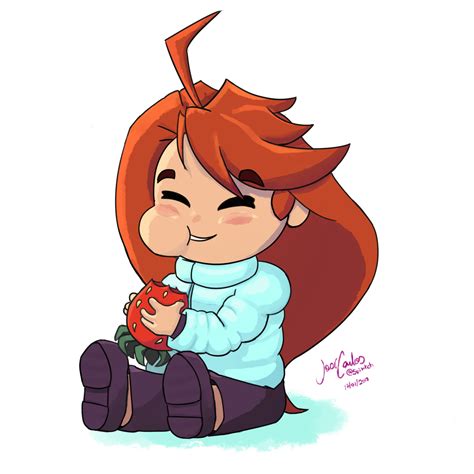 ArtStation - Madeline and her Strawberry // Celeste Fan Art