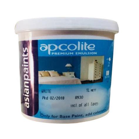 Asian Paints White Apcolite Premium Emulsion Paint Packaging Size 1