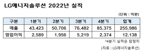 Lg엔솔 매출 25조·영업익 1조 시대 열었다 네이트 뉴스