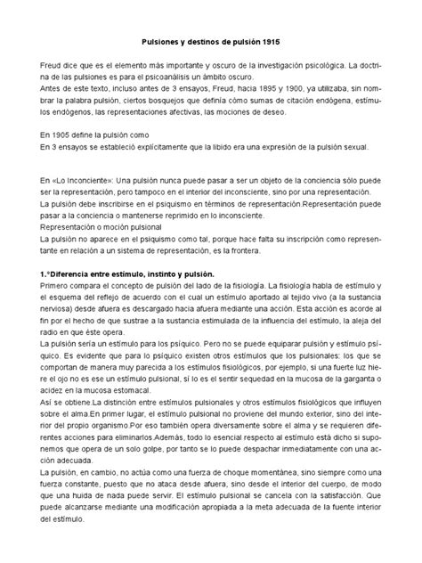 Pulsiones Y Destinos De Pulsión Pdf