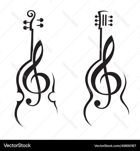 Guitar and violin Royalty Free Vector Image - VectorStock