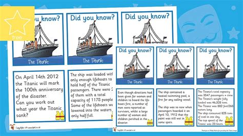 Titanic Fact Cards Titanic Facts Teachers Pet Titanic