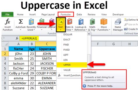 Uppercase In Excel Convert Words Lowercase To Uppercase