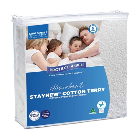 Protect-A-Bed Cotton Terry King Single Mattress Protector - Mattress ...