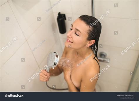 Naked Woman Having Shower Looking Relaxed Stock Photo 2478044401 Shutterstock