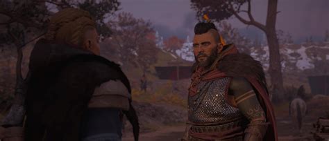 Eivor meeting up with Ubba before Ubba, Eivor, Ivarr, Sigurd, and ...