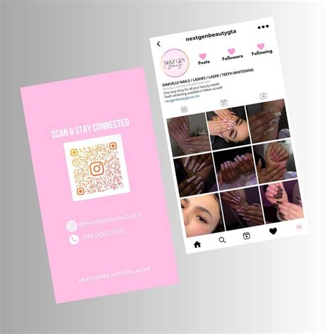 Diy Editable Business Card Template Instagram Digital Premade Hair