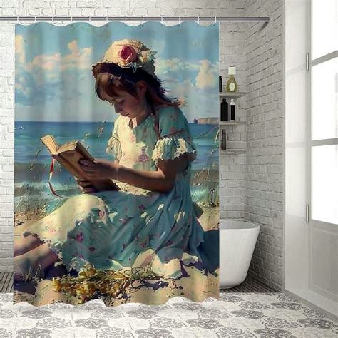 Bciig Girl Beach Book Bathroom Decor Set Colorful Luxurious Graphic