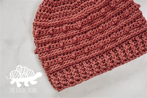 Easy Breezy Bun Beanie Free Crochet Pattern The Turtle Trunk