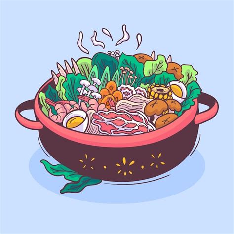 Free Vector Hand Drawn Hot Pot Illustration