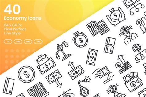 40 Economy Icons Line Graphic By Kmgdesignid Creative Fabrica