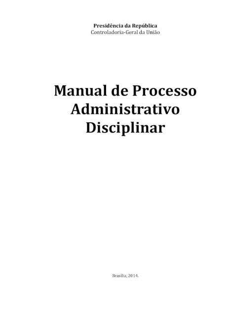 PDF Manual De Processo Administrativo Disciplinar Controladoria