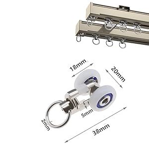 Funmo Gancio Per Tende Scorrevoli Pezzi Ruote A Doppio Binario Per