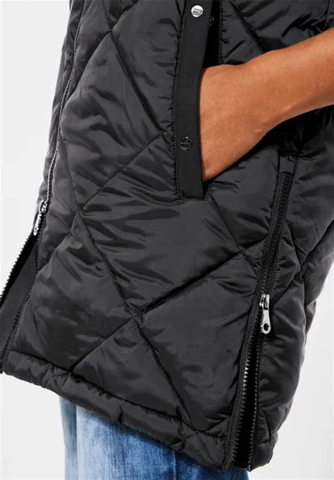 Street One Gilet Long Dans Un M Lange De Mati Res Pour Femmes En Noir