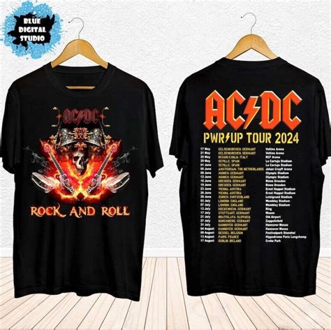 Acdc 2024 Pwr Up World Tour Shirt Rock Band Acdc Graphic Acdc Band